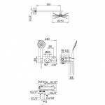 Bruma Breeze Zestaw natryskowy 250 mm termostatyczny podtynkowy z ramieniem ściennym i syfonem chrom 1873101CR