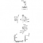 Bruma Breeze Zestaw natryskowy 250 mm termostatyczny podtynkowy z ramieniem sufitowym i syfonem chrom 1873401CR