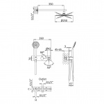 Bruma Breeze Zestaw natryskowy 250 mm podtynkowy z ramieniem ściennym chrom 1687632CR