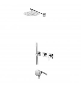 Bruma Breeze Zestaw natryskowo-wannowy podtynkowy z deszczownicą Ø 250 mm ze słuchawką i napełniaczem przez przepływ Chrom 1683701CR