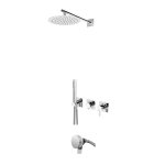 Bruma Breeze Zestaw natryskowo-wannowy podtynkowy z deszczownicą Ø 250 mm ze słuchawką i napełniaczem przez przepływ Chrom 1683701CR