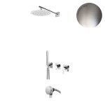 Bruma Breeze Zestaw natryskowo-wannowy podtynkowy z deszczownicą Ø 250 mm ze słuchawką i napełniaczem przez przepływ Morning Mist 1683701MM