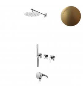 Bruma Breeze Zestaw natryskowo-wannowy podtynkowy z deszczownicą Ø 250 mm ze słuchawką i napełniaczem przez przepływ Sunrise 1683701SR