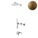 Bruma Breeze Zestaw natryskowo-wannowy podtynkowy z deszczownicą Ø 250 mm ze słuchawką i napełniaczem przez przepływ Sunrise 1683701SR