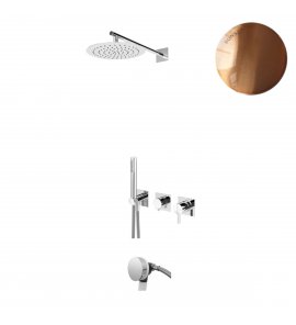 Bruma Breeze Zestaw natryskowo-wannowy podtynkowy z deszczownicą Ø 250 mm ze słuchawką i napełniaczem przez przepływ Sunset 1683701SS