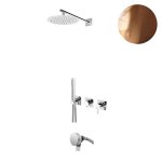 Bruma Breeze Zestaw natryskowo-wannowy podtynkowy z deszczownicą Ø 250 mm ze słuchawką i napełniaczem przez przepływ Sunset 1683701SS