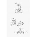 Bruma Breeze Zestaw natryskowy Ø 250 mm podtynkowy z ramieniem sufitowym Pure White 1685611PW