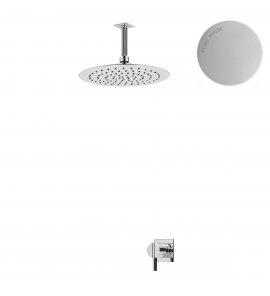 Bruma Breeze Zestaw natryskowy Ø 250 mm podtynkowy z ramieniem sufitowym Pure White 1685611PW