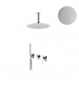 Bruma Breeze Zestaw natryskowy Ø 250 mm podtynkowy z ramieniem sufitowym Pure White 1685621PW