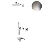 Bruma Breeze Zestaw natryskowo-wannowy podtynkowy z deszczownicą Ø 250 mm ze słuchawką i napełniaczem przez przepływ Morning Mist 1685701MM