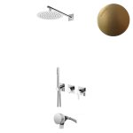 Bruma Breeze Zestaw natryskowo-wannowy podtynkowy z deszczownicą Ø 250 mm ze słuchawką i napełniaczem przez przepływ Sunrise 1685701SR