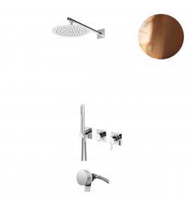 Bruma Breeze Zestaw natryskowo-wannowy podtynkowy z deszczownicą Ø 250 mm ze słuchawką i napełniaczem przez przepływ Sunset 1685701SS