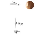 Bruma Breeze Zestaw natryskowo-wannowy podtynkowy z deszczownicą Ø 250 mm ze słuchawką i napełniaczem przez przepływ Sunset 1685701SS