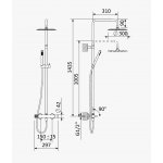 Bruma Breeze Zestaw natryskowy ścienny z deszczownicą Ø 300 mm Chrom 1686531CR