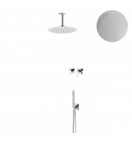 Bruma Breeze Zestaw natryskowy podtynkowy z deszczownicą Ø 250 mm sufitową Pure White 1686631PW