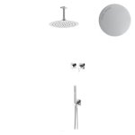 Bruma Breeze Zestaw natryskowy podtynkowy z deszczownicą Ø 250 mm sufitową Pure White 1686631PW