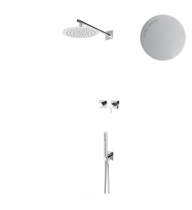 Bruma Breeze Zestaw natryskowy podtynkowy z deszczownicą Ø 250 mm ścienną Pure White 1687531PW