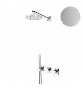 Bruma Breeze Zestaw natryskowy Ø 250 mm podtynkowy z ramieniem ściennym Pure White 1687632PW