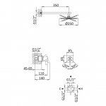 Bruma Breeze Zestaw natryskowy Ø 250 mm podtynkowy z ramieniem ściennym Pure White 1687661PW