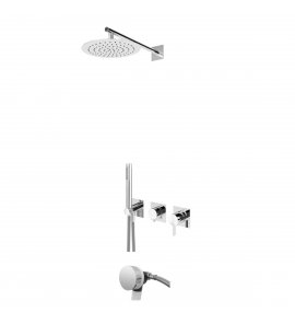 Bruma Breeze Zestaw natryskowo-wannowy podtynkowy z deszczownicą Ø 250 mm ze słuchawką i napełniaczem przez przepływ Chrom 1685701CR