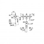 Bruma Classico Bateria umywalkowa 3-otworowa z korkiem chrom 11825201