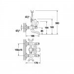Bruma Classico Bateria wannowa naścienna chrom 1180300CR