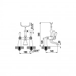 Bruma Classico Bateria wannowa na brzeg wanny chrom 1187200CR