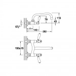 Bruma Clássico Bateria Zlewozmywakowa ścienna chrom 11805001