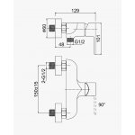 Bruma Coral Bateria natryskowa ścienna Chrom 1940400CR