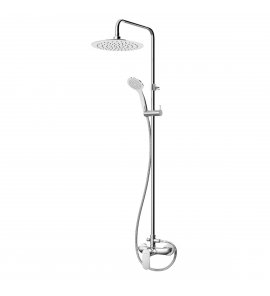 Bruma Coral Zestaw natryskowy ścienny z deszczownicą Ø 230 mm na regulowanym drążku i słuchawką Chrom 1942700CR