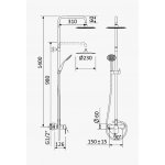 Bruma Coral Zestaw natryskowy ścienny z deszczownicą Ø 230 mm na regulowanym drążku i słuchawką Chrom 1942700CR