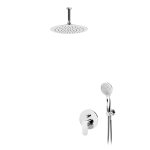 Bruma Coral Zestaw natryskowy podtynkowy z deszczownicą sufitową Ø 230 mm i słuchawką Chrom 1945601CR