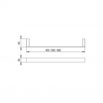 Bruma Cubis Wieszak na ręcznik chrom 600 mm 17600011