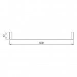 Bruma Cubis Wieszak na ręcznik 600 mm Night Sky 1760001NS