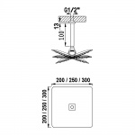 Bruma Deszczownica 300x300 mm z ramieniem sufitowym chrom 14553301