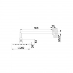 Bruma Deszczownica ścienna 200x200 mm z ramieniem ściennym chrom 14552391