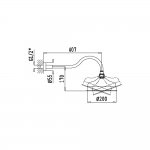  Bruma Deszczownica ścienna Ø200 mm z ramieniem ściennym chrom 1455224CR NA MAGAZYNIE!!