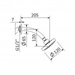Bruma Deszczownica ścienna Ø120 mm z ramieniem ściennym chrom 14552221
