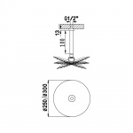 Bruma Deszczownica Ø250 mm z ramieniem sufitowym chrom 14553461