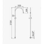 Bruma Drążek do prysznica z ramieniem do deszczownicy i regulowanym uchwytem na słuchawkę Gold 24kt 1456126OR