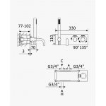 Bruma Elo Bateria wannowa termostatyczna Podtynkowa Sunset 1384701SS