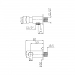 Bruma Elo Przyłącze kątowe z uchwytem do słuchawki prysznicowej chrom 1455902CR