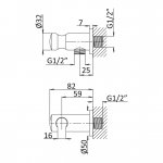 Bruma Elo Przyłącze kątowe z uchwytem do słuchawki prysznicowej Sunrise 1455902SR