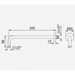  Bruma Elo Ramię prysznicowe ścienne 340mm chrom 1456203CR W MAGAZYNIE!!