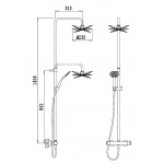 Bruma Elo Zestaw natryskowy 230 mm Termostatyczny Naścienny z ramieniem ściennym chrom 13848211