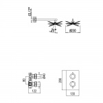 Bruma Elo Zestaw natryskowy 230 mm Termostatyczny Podtynkowy z ramieniem ściennym chrom 13878011