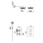 Bruma Elo Zestaw natryskowy 300 mm Termostatyczny Podtynkowy z ramieniem ściennym chrom 13878061