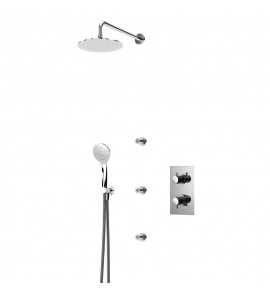 Bruma Elo Zestaw natryskowy 250 mm Termostatyczny Podtynkowy z ramieniem ściennym chrom 1389103CR