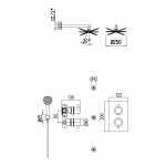 Bruma Elo Zestaw natryskowy 250 mm Termostatyczny Podtynkowy z ramieniem ściennym chrom 1389103CR