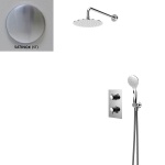 Bruma Elo Zestaw natryskowy 250 mm Termostatyczny Podtynkowy z ramieniem ściennym satinox 1387804ST